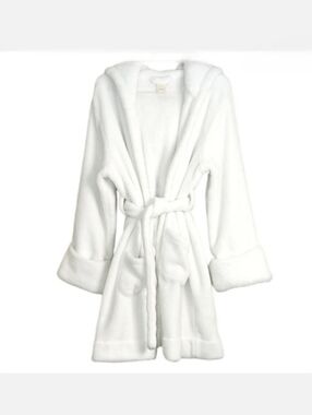 GAP Kids White Recycled Fuzzy Robe, Size 6 ~ EUC